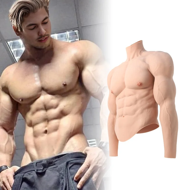 

Fake Muscle Silicone Soft Muscle Suit Chest Plate Simulation Skin Breast Form Cosplay Party