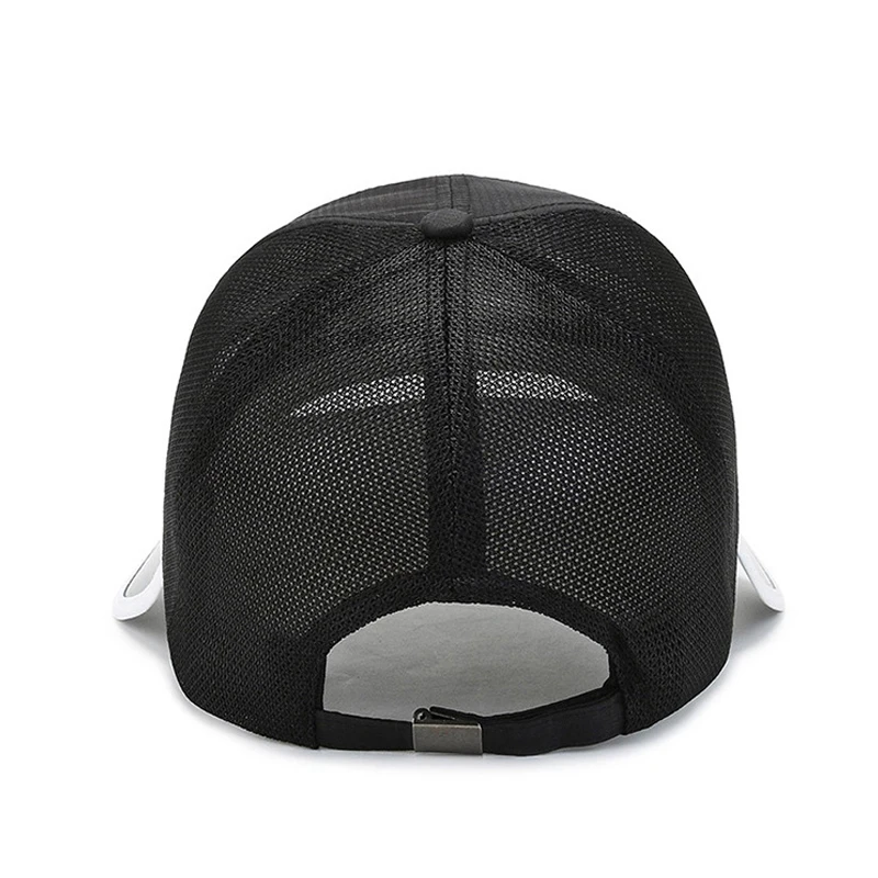 Unisex Summer Baseball Cap Men Retractable Sunshade Sun Hat Letter Printed Outdoor Breathable Mesh Hiking Golf Tennis Bucket Cap