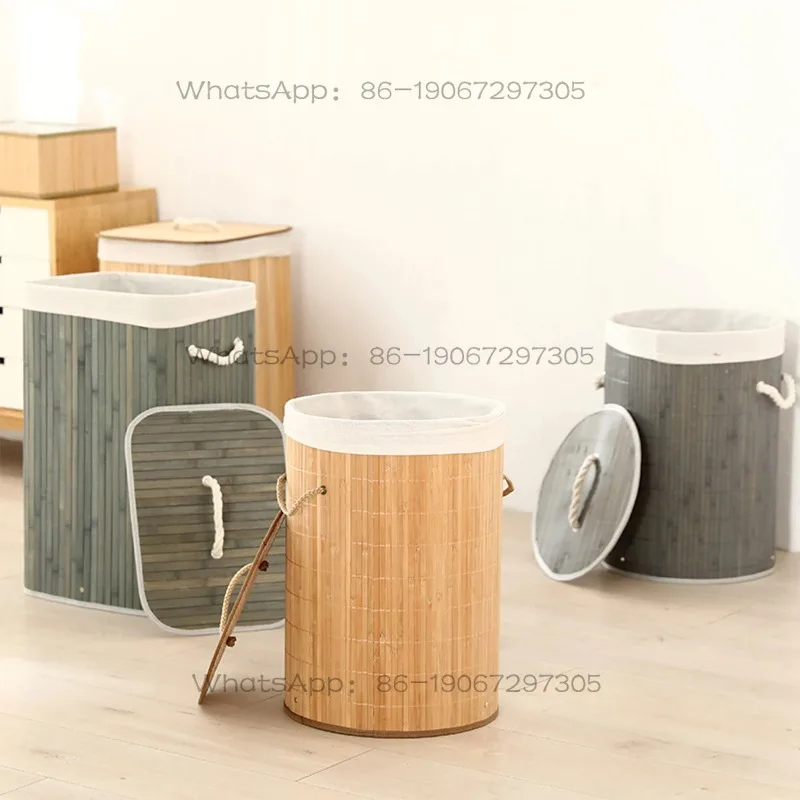 

Clothes Basket Laundry Basket Grocery Basket Bamboo Large Capacity Dirty Clothes Storage Bucket