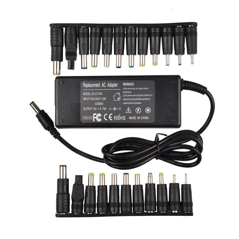 19V 4.74A 90W Universal Laptop Adapter Charger Set 23 Detachable Plugs Multiple Models for Notebooks Dell HP Toshiba Acer ASUS