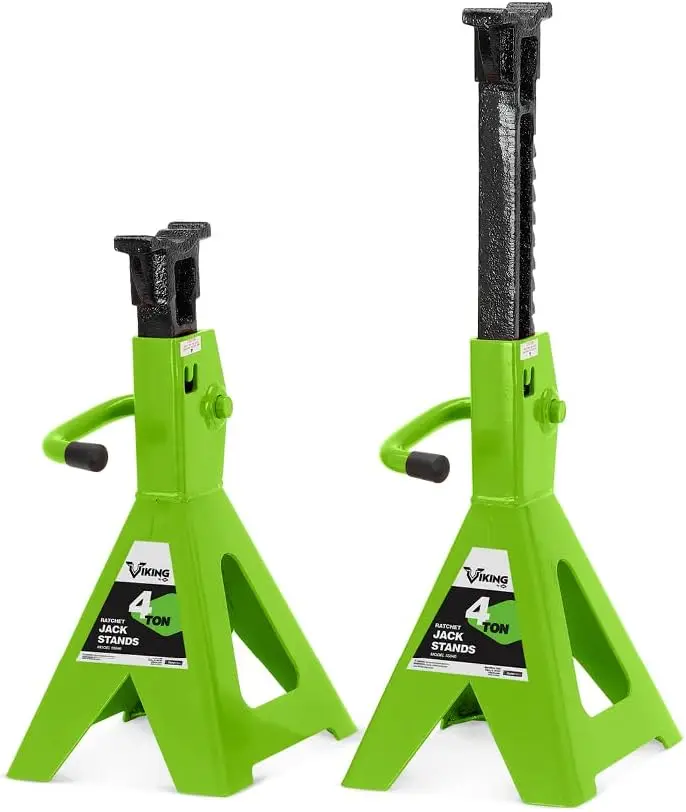 

4 Ton Heavy Duty Ratchet Jack Stands Pair - Stable & Durable Vehicle Support