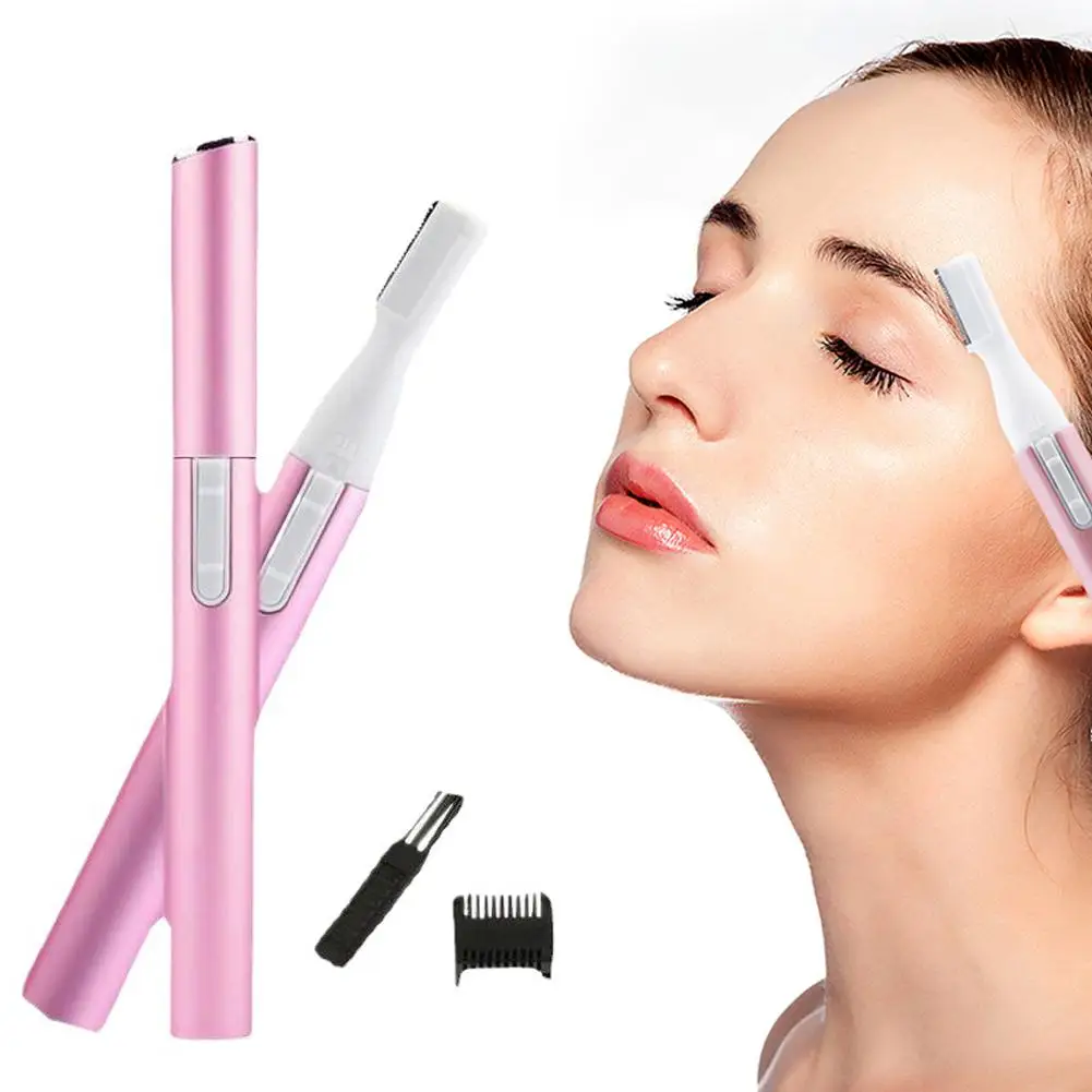 Rasoir de sourcils électrique rose Mini rasoir épilateur rasoir Facial épilateur visage et cou flou lèvres corps bras et jambes