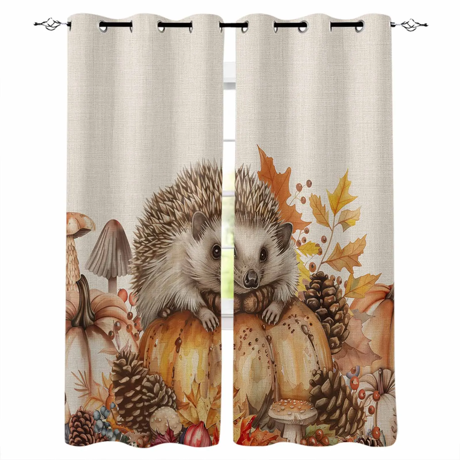 

Autumn Thanksgiving Pumpkin Curtains For Living Room Kids Bedroom Window Curtain Hall Drape Long Cortinas