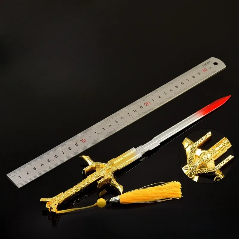 30cm Valhalla Excalibur Game Peripheral Metal Weapon Toy Sword Samurai Crafts Gift Collections Accessories Ornament Toy for Boys