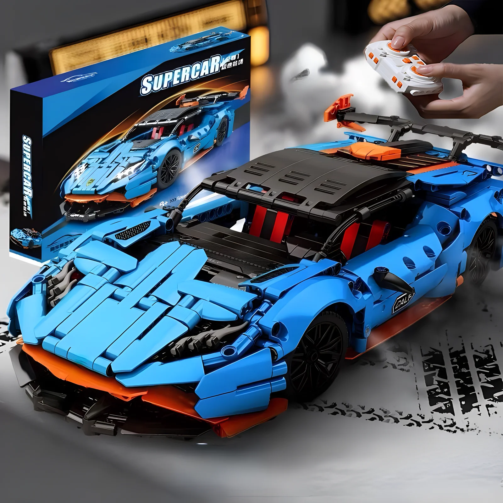 Technical Racing Sport Car Model Building Blocks technic adults 1:14 DIY Supercar Brick Puzzle Toys Kid Adult Gift(1108+granule)