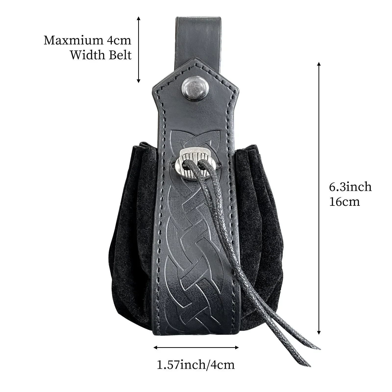 Viking-style Medieval Pouch That Can Be Hung On a Belt, Men's Coin Purse, High-quality Retro Waist Bag, Cool and Handsome Style - view 3