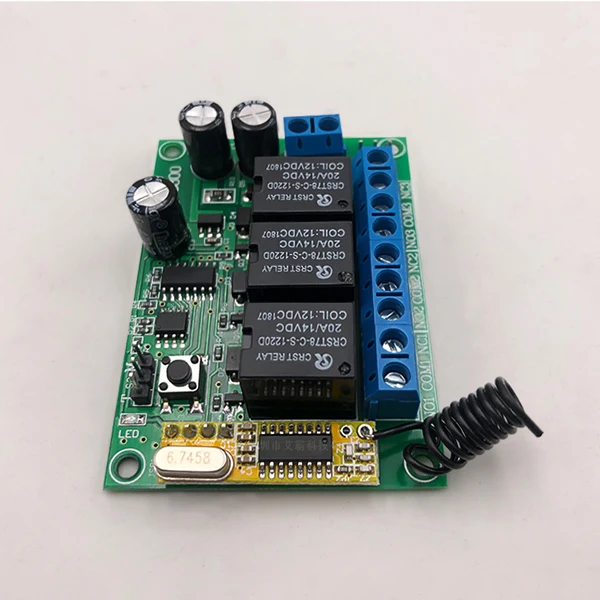 

10PCS Open/Closed Stop Gate Receiver Switch 315/433mhz Wireless Remote Control 3 Relay Channel DC12V Max Voltage 24V"