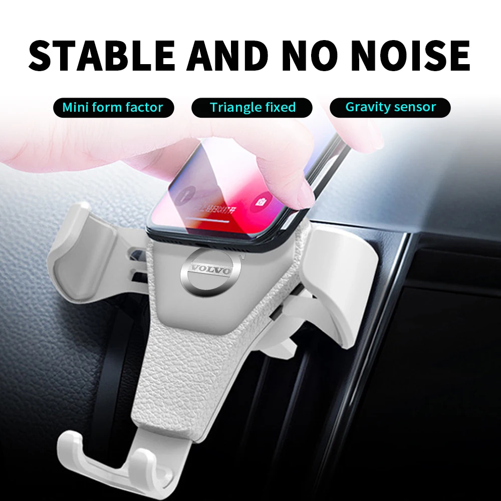 Car Emblem Phone Stand Bracket Holder Air Vent Clip Auto Accessories For Volvo RDESIGN XC60 XC90 S60 S80 S60L V40 V60 AWD V90