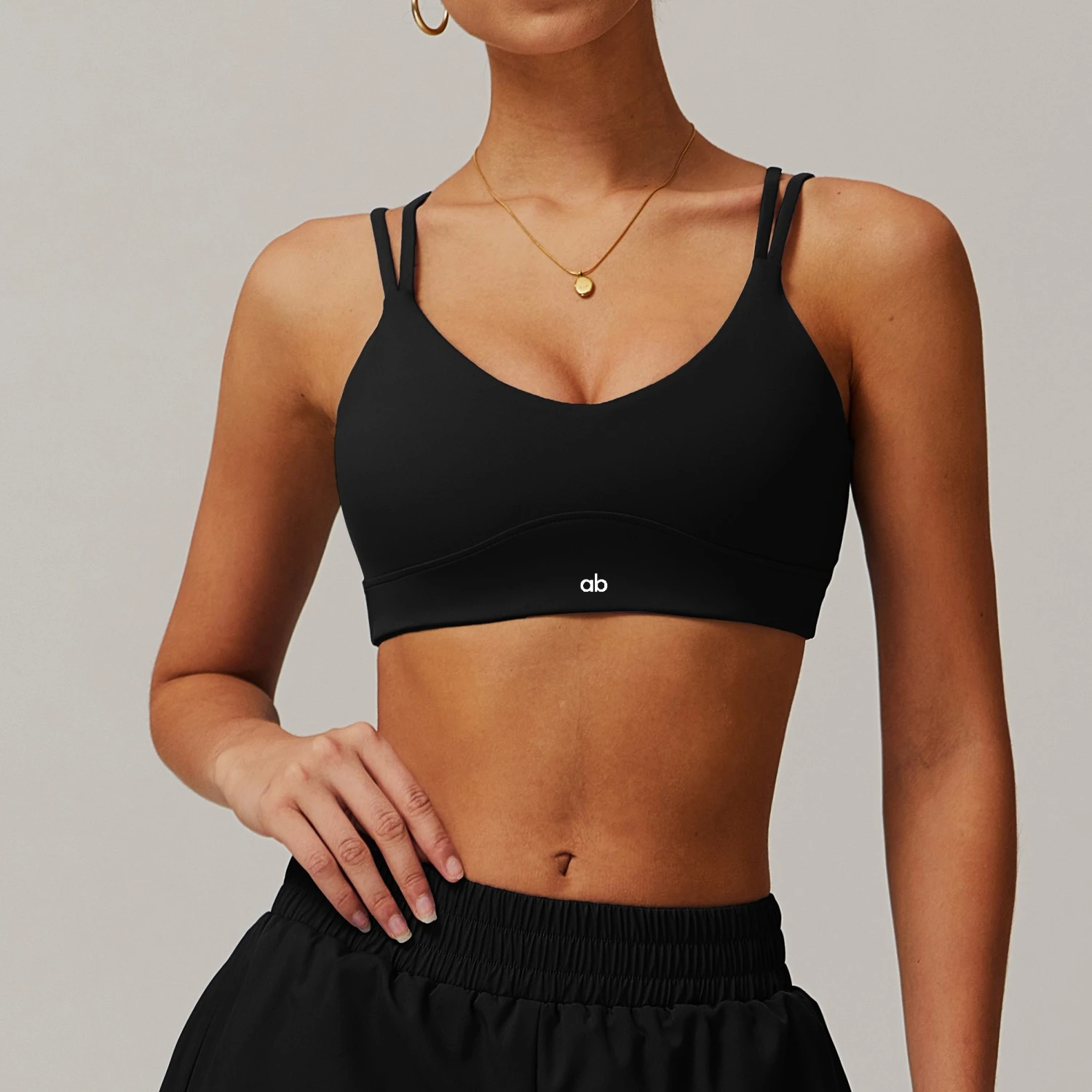 Women Solid Color Criss‑Cross Back Sports Bra Soft High‑Strength Naked‑Feel With Pads Yoga Gym Running Fitness Tank Top