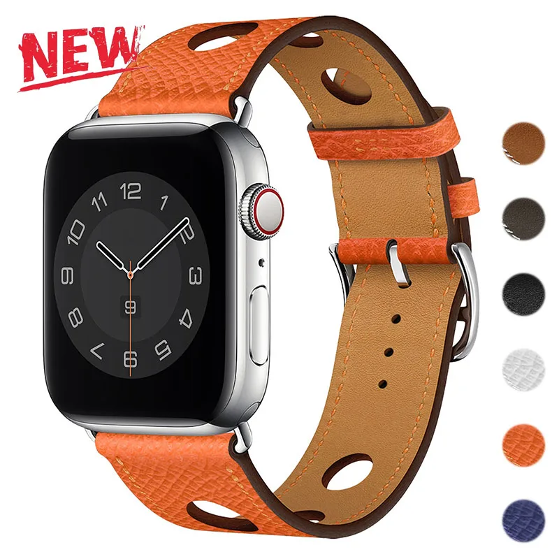 

Кожаный ремешок для часов Apple Watch, ремешки 46 мм, 44 мм, 41 мм, 45 мм, 42 мм, 40 мм, 49 мм, браслет для IWatch Series 11 10-Ultra 9-8-7-SE-6-5