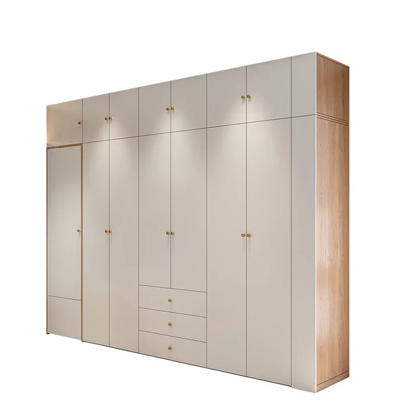 

Nordic Modern Bedroom Wardrobe Simple Solid Wood Organizer Rectangle Divider Large Size Locker Closet Storage Furniture