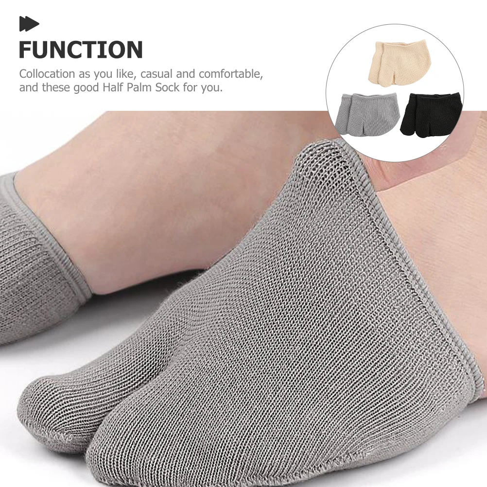 

6pcs Half Palm 2-Part Forefoot Socks For Women Anti-Skid Invisible High Heel Summer Breathable Sweat-Absorbing Non-Slip