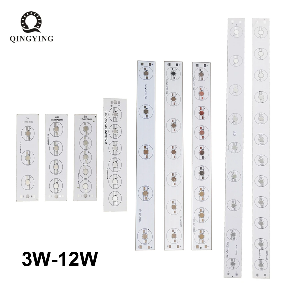 5pcs High Power LED PCB Aluminum Base Plate 3W 4W 5W 6W 7W 9W 12W Rectangle Heatsink 117/260/460mm Hydroponics Aquarium Tube DIY