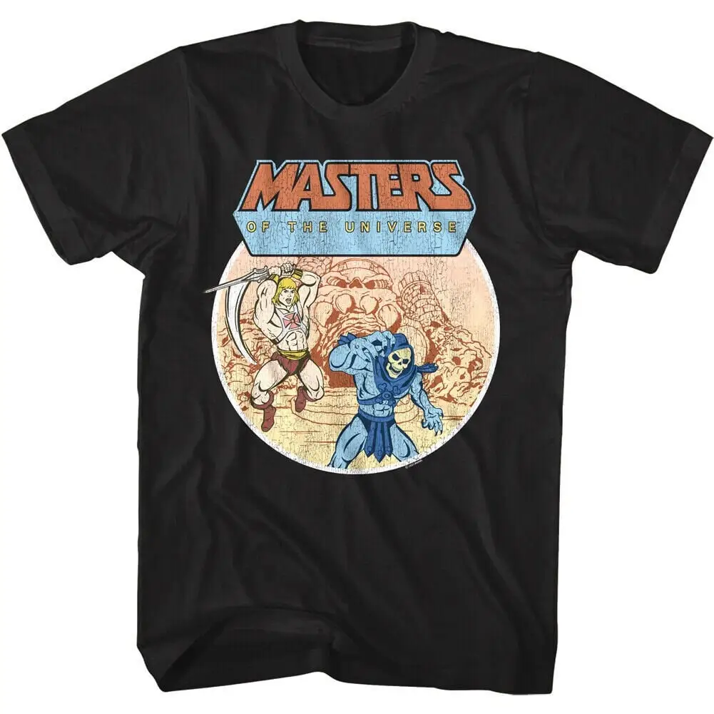 He Man vs Skeletor T Shirt Battle Castle Grayskull Cartoon MOTU