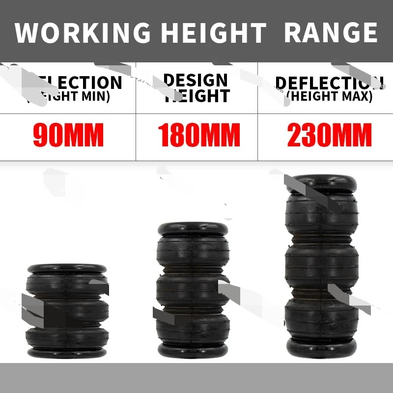 Factory Direct 2026 2pcs Air Ride Suspension Shock Absorber Airspring Bellow Rubber Airspring Air Ride Shock Absorber with 90° A