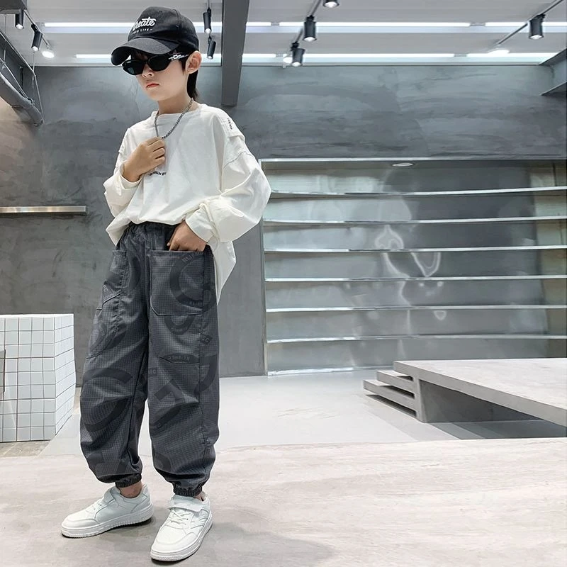 Boys Quick Dry Pants Summer Thin New Loose Anti Mosquito Trousers Kids Sports Casual Breathable Long Pants