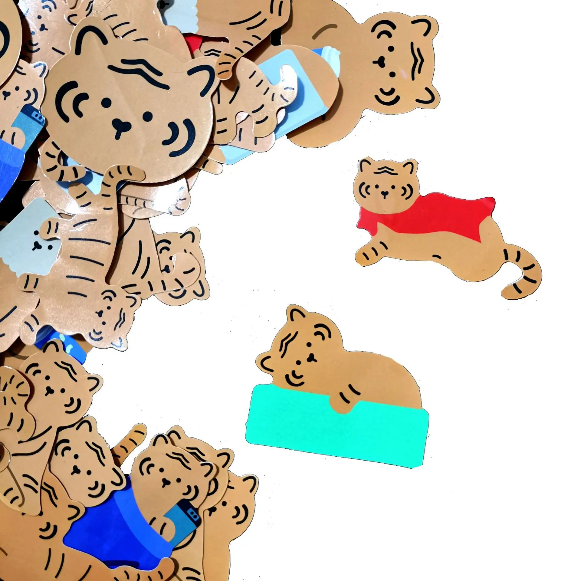 40Pcs Cute Tiger Stickers For Suitcase Skateboard Laptop Luggage Fridge Phone Car Styling DIY Decal Pegatinas