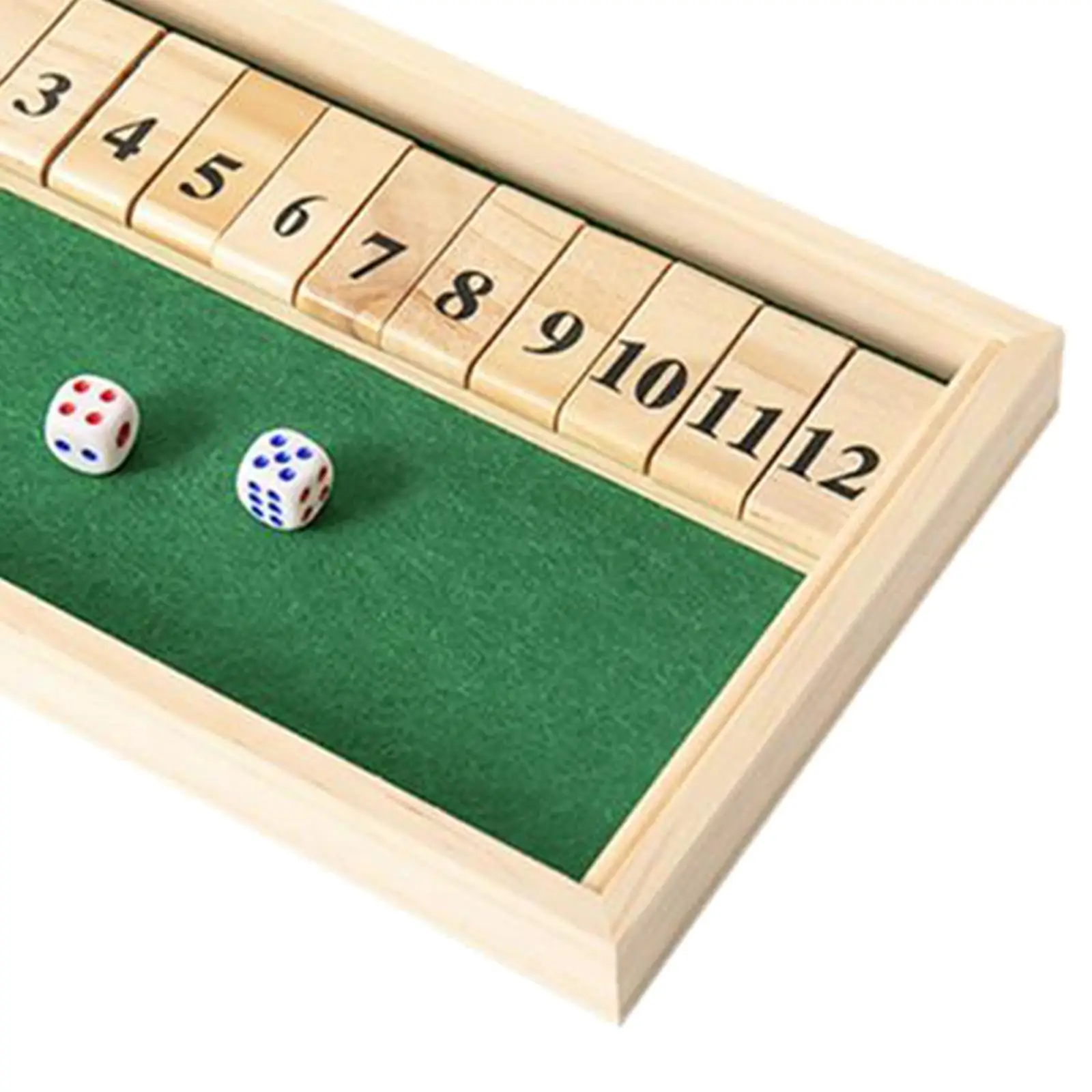 Shut The Box Game Wooden Dice Game 2 Player, Travel Educational Toys for Family Parent-Child for The Party Family or Bar