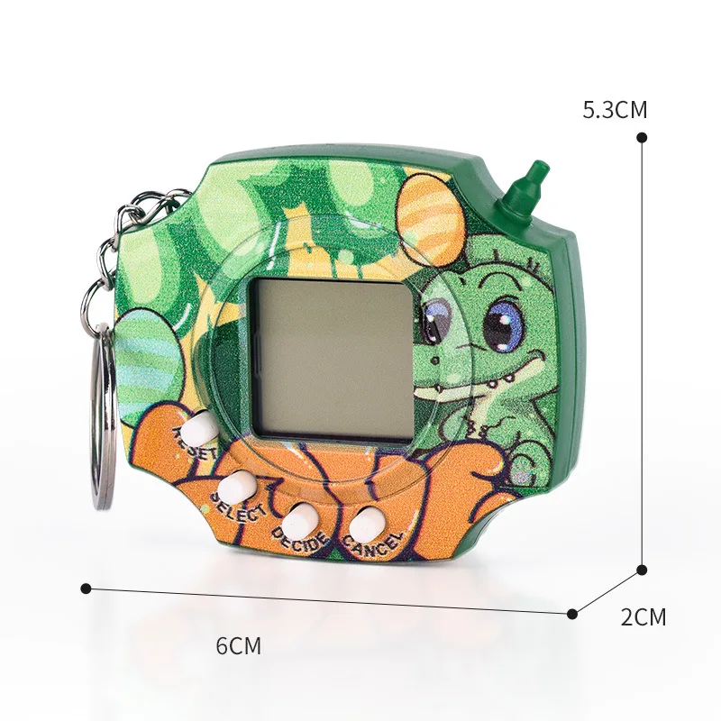 New Children's Dinosaur Electronic Feeding Pet Game Mini Retro Pet Machine Keychain Backpack Decoration Toy