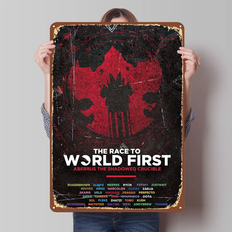 Póster de Metal de juego clásico Echo RWF ASC Roster, decoración moderna para el hogar, sala de estar, carteles de estaño de Metal personalizados para decoración de arte de pared