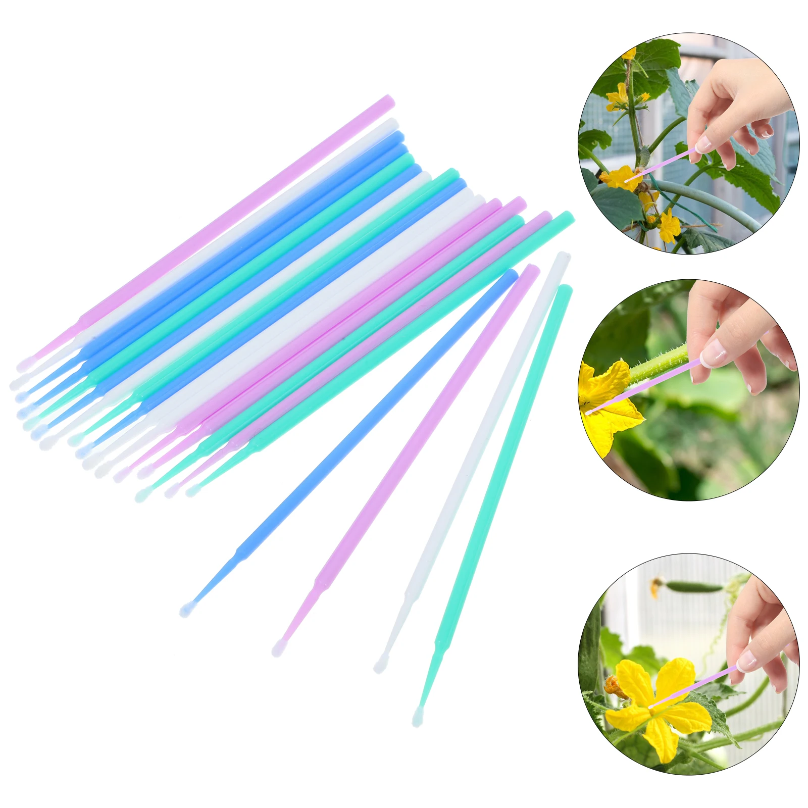 

20pcs Pollinator Tools Soft Wool Brush for Tomato Eggplant Pepper Cucumber Fruit Tree Flower Vegetable Plant Cultivation