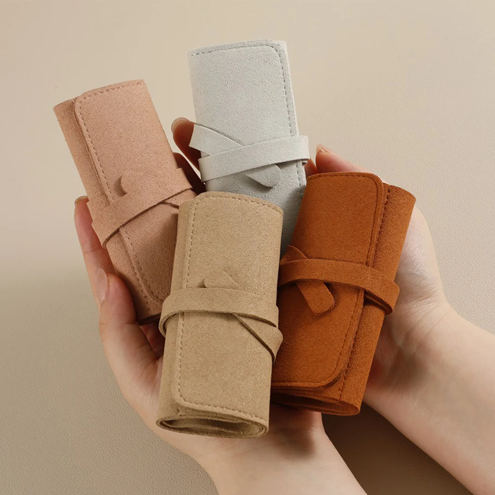 

Jewelry Roll Up Bag Organizer Foldable Jewelry Case Roll Travel Jewelry Organizer Portable Earrings Rings Necklaces Storage Bag