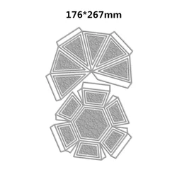 Christmas 3D Change Diamond Gift Box Pocket Metal Cutting Dies Set Scrapbooking Embossing Frame Card Craft Easter stamp