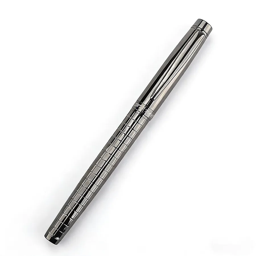 Monte Mount School Office Stationery Supplies Luxury Metal Gray Lattice Roller Ball Pen 0.7mm Metal Ballpoint Pens for Gift