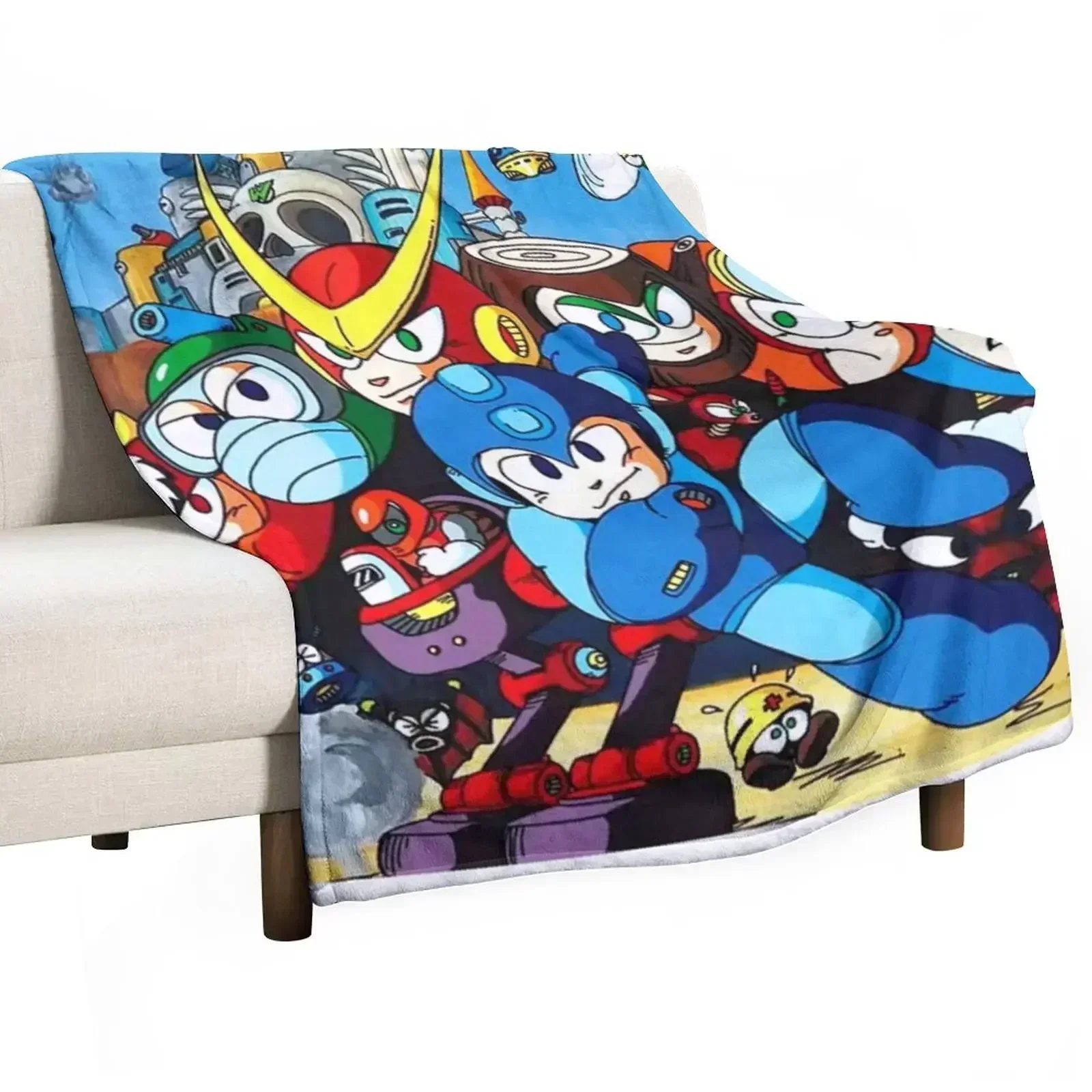 Mega Man 2 Art Throw Blanket Sofas blankets ands Blankets