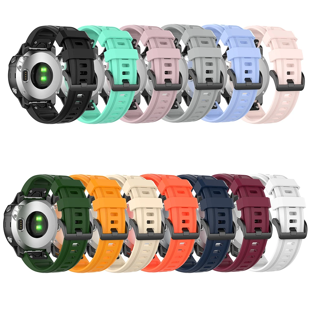 สายซิลิโคน20มม.สำหรับ Garmin Fenix 7S นาฬิกากีฬาสร้อยข้อมือสีทึบสายรัดข้อมือเปลี่ยน