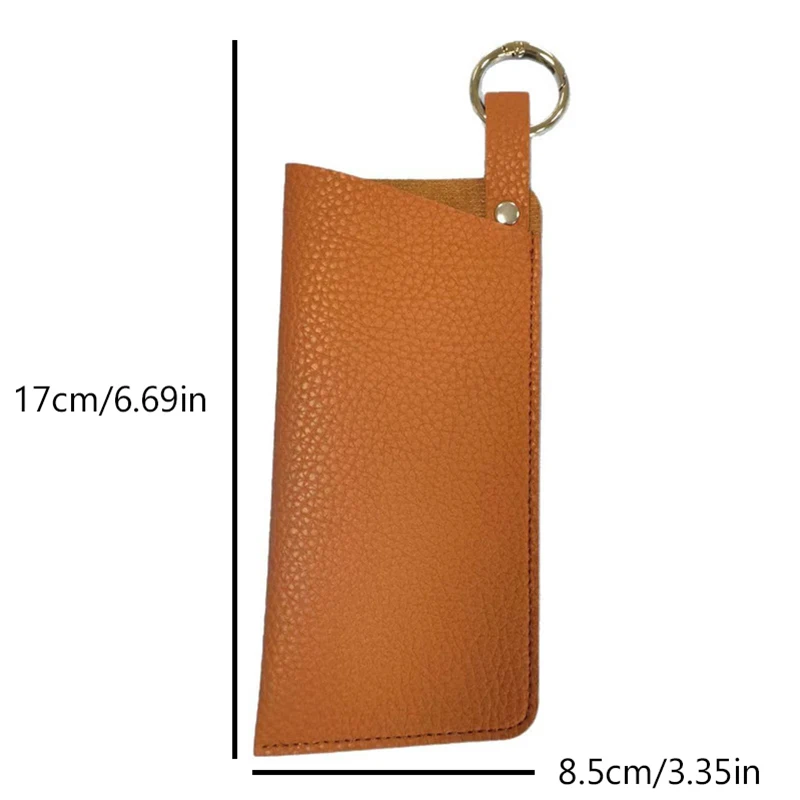 Estuche de lujo para gafas de mujer, estuches de bolsillo con soporte suave de cuero, bolsa de viaje delgada, llavero para gafas de sol