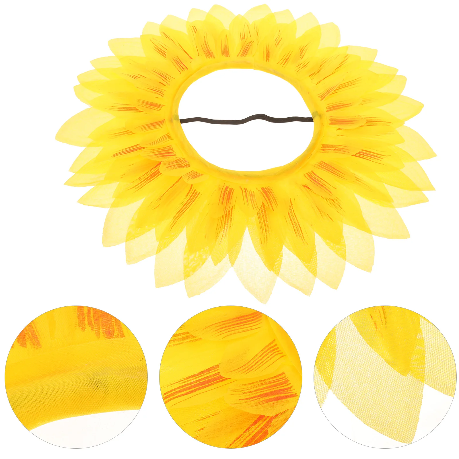 

Headband Sunflower Face Cover Party Supplies Sports Games Props Decor Accessory for Kindergarten Yellow Baby