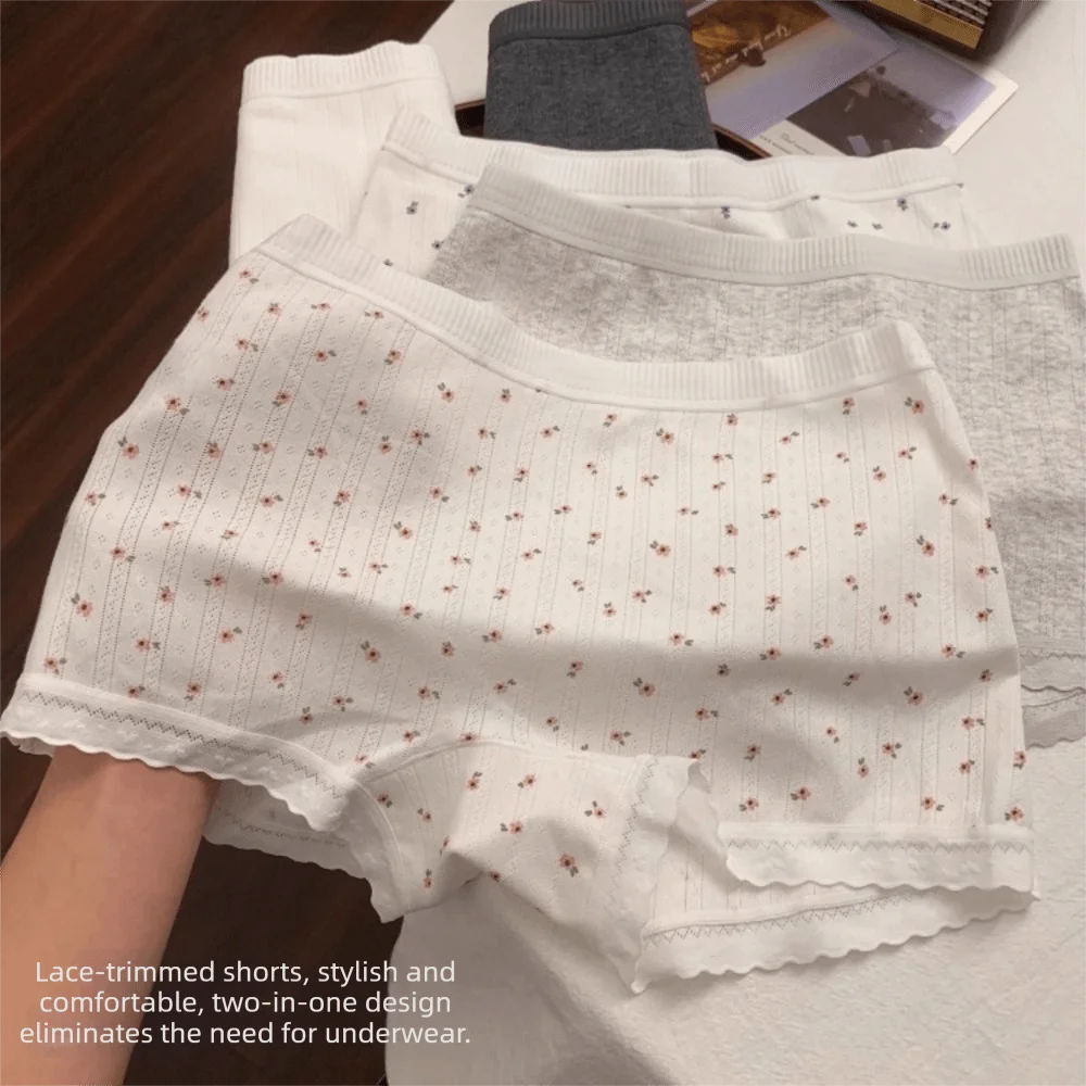 

High Quality Mid Waist Lace Panties Thin Soft Seamless Shorts Breathable High-stretch Safety Pants Women's Sports