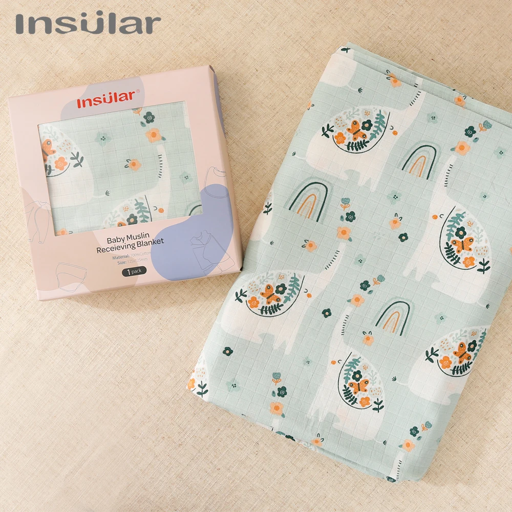 Insular Muslin Baby Double-Layer Gauze Towel Held By Newborn Baby Covered With Bean Blanket Towel And Bamboo Cotton Blanket