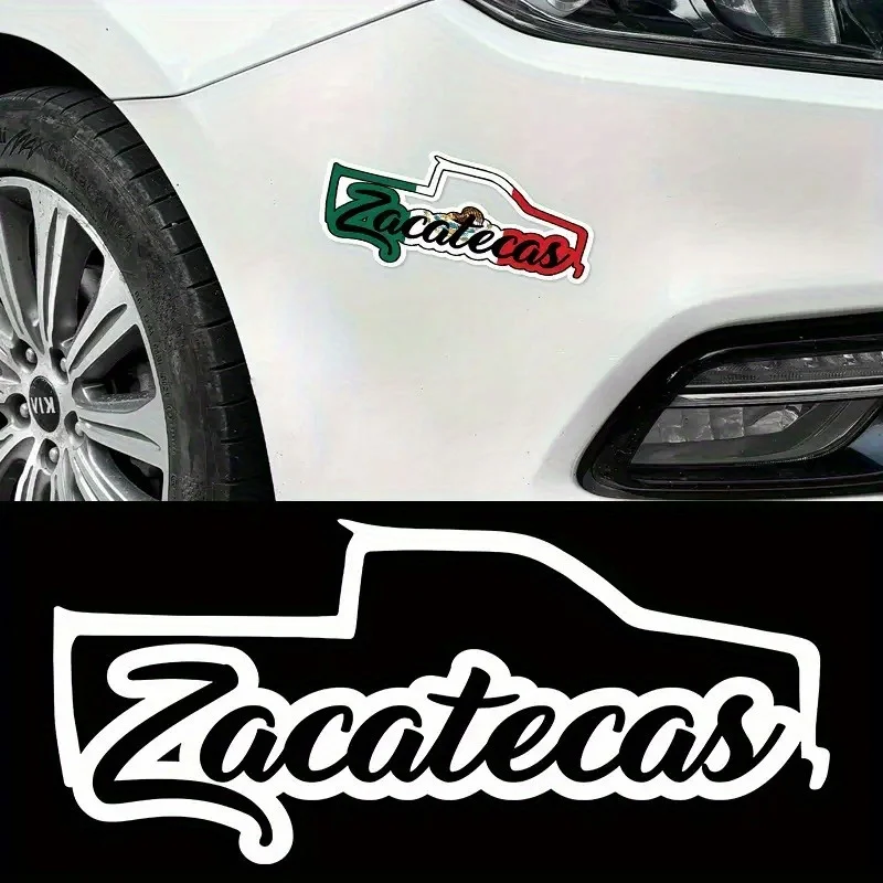

1PC Assorted Styles "Zacatecas" Text Sticker (Green/White/Red & White Outline) Waterproof Adhesive Decals for Car Laptop Decor