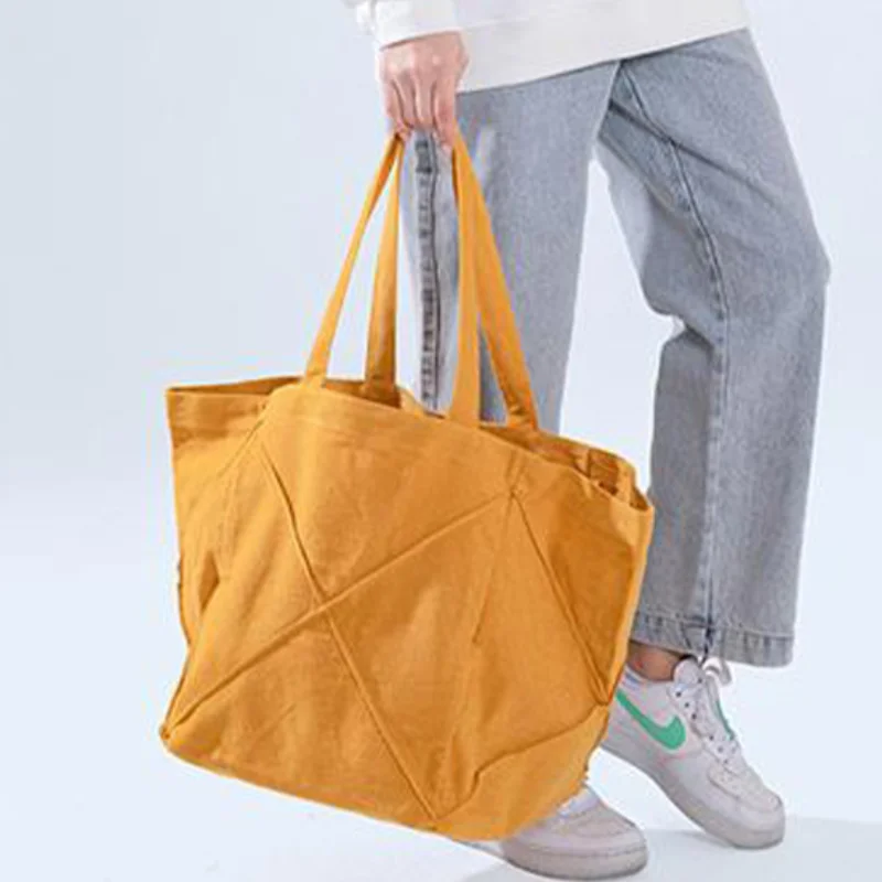 

Women's Simple Versatile Canvas Casual Large Capacity Tote Bag Bucket Bag Shoulder Bag Underarm Bag Travel Shopping Bag Handbag