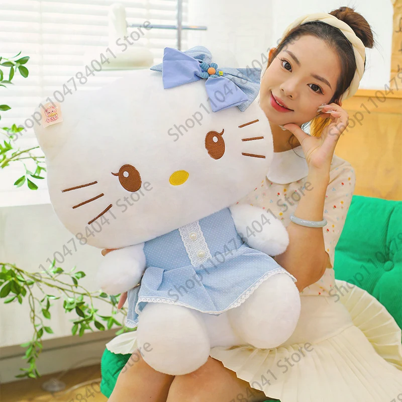 

55cm Sanrio Hello Kitty Tulle Dress Plush Toy Stuffed Doll Soft Kawaii Fluffy Anime Home Bedroom Decor Gift Girls Kids Lovely