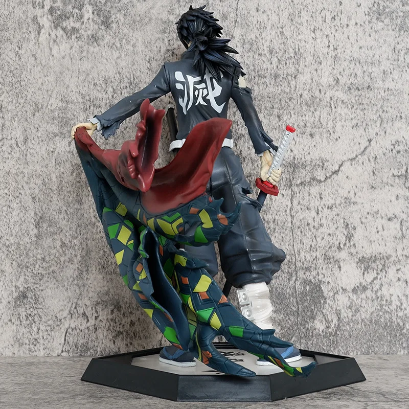 27.5cm Anime Demon Slayer Tomioka Giyuu Standing posture Action Figure PVC Model Statue Desk Decor doll Toy Collect Gifts