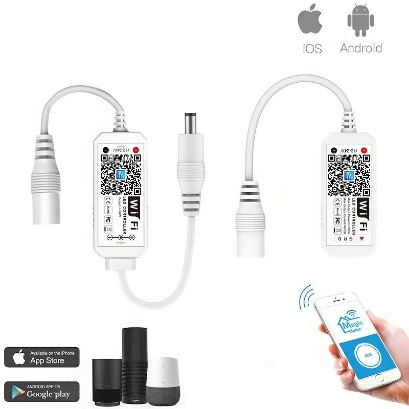 Wifi RGBW RGB Controller Magic Home APP Praca z Alexa Google Home dla DC12-24V Jednokolorowa taśma LED RGB Ściemniacz głosowy