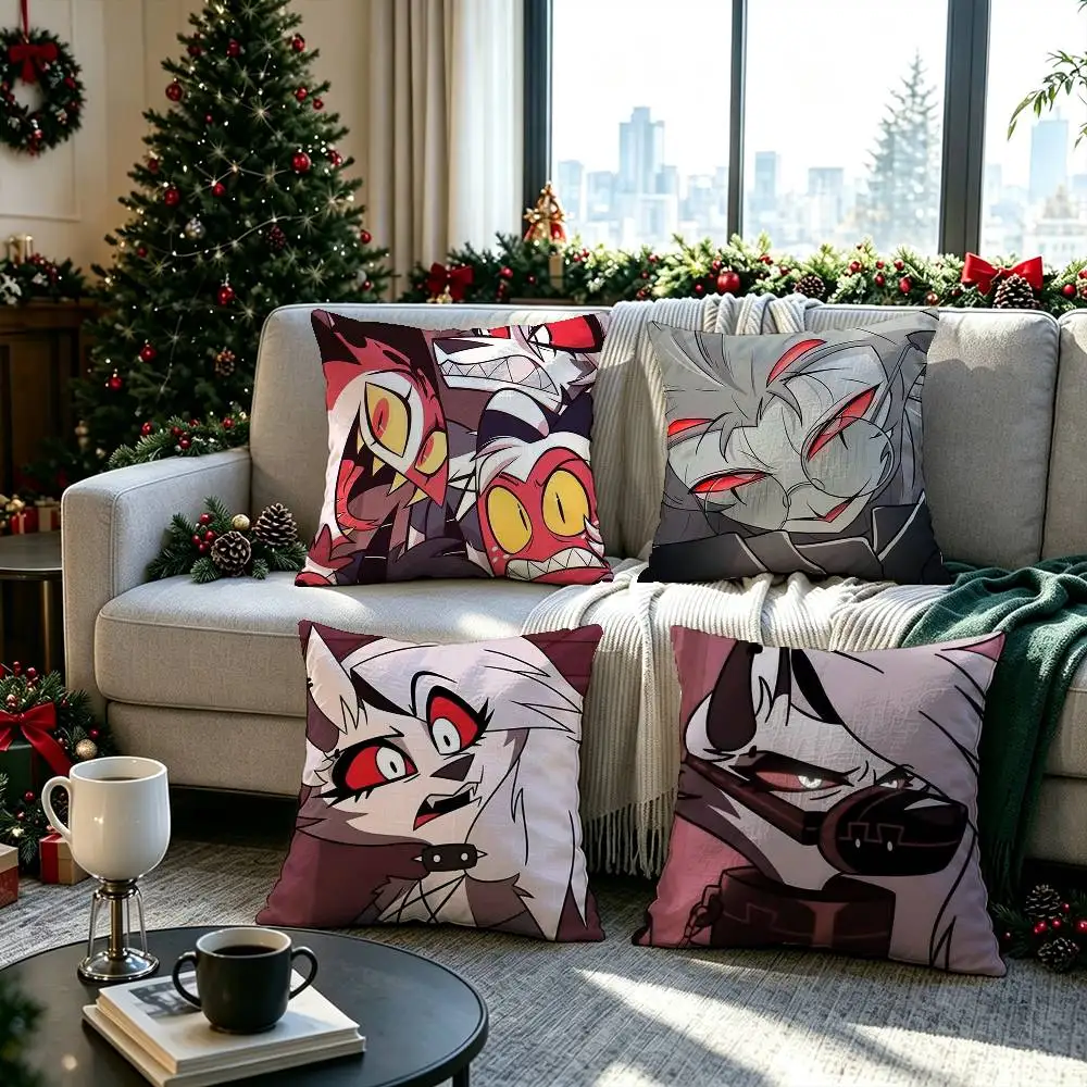 Helluva Boss  Pillow cover Soft Microfiber Pillowcase Home Sofa Decor Surprise Decorative printed.