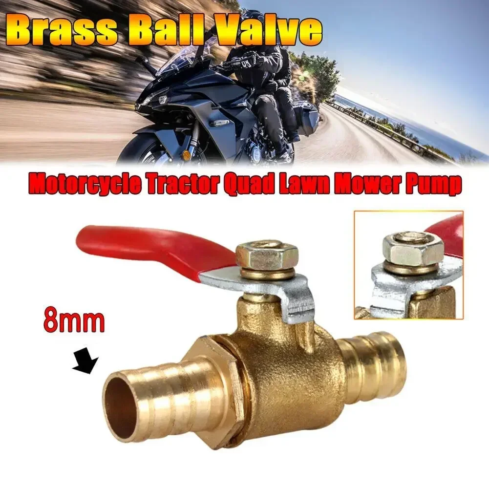 In-Line Fuel Tap Brass 8mm 5/16IN Motorcycle Tractor Quad Lawn Mower Pump Anti-slip Design Standard Threaded Interface