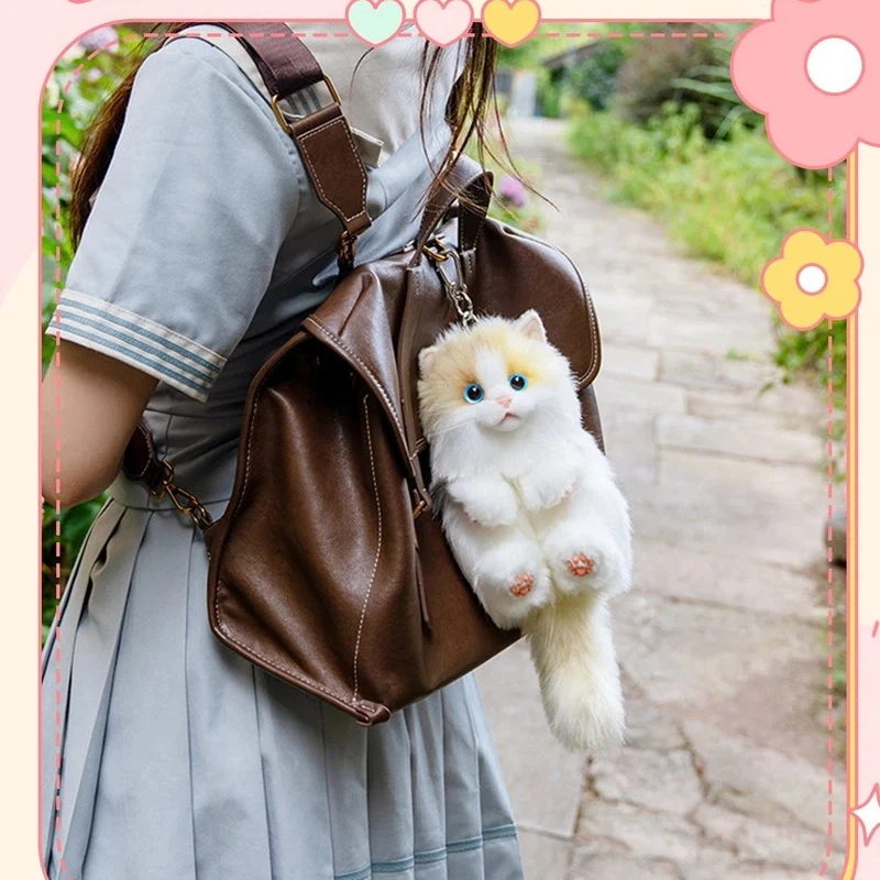 SimuPaw Realistic Plush Cat Stuffed Animal Soft Fluffy Ragdoll Cat Doll Companion Decor For Home Office