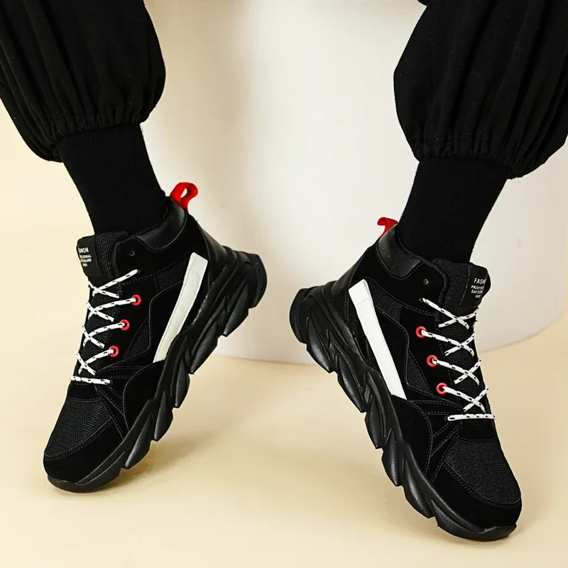 2023 New Shoes for Men Cross-tied Men's Vulcanize Shoes Fashion Matching Hot Sale Round Toe Casual Outdoor Breathable Sneakers