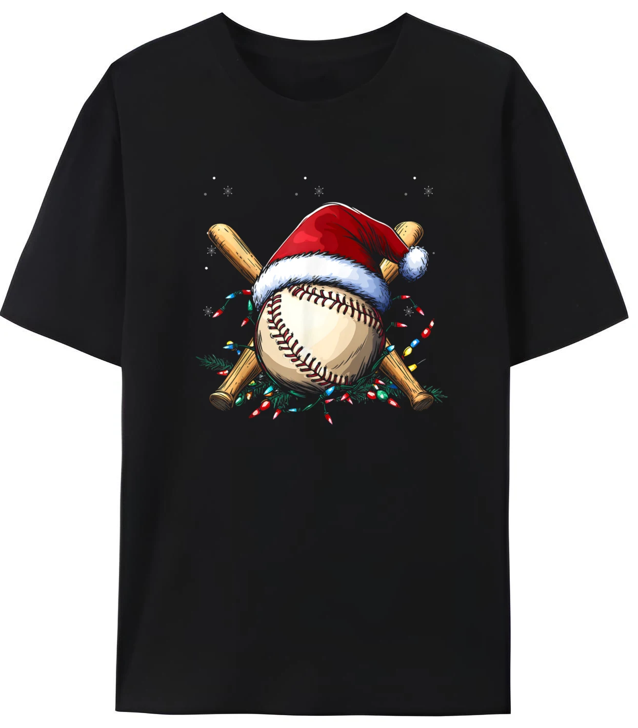 

Santa Sports For Men Christmas Baseball Player Men's Casual T-Shirt Graphic Cotton Breathable Tops Daily Wear