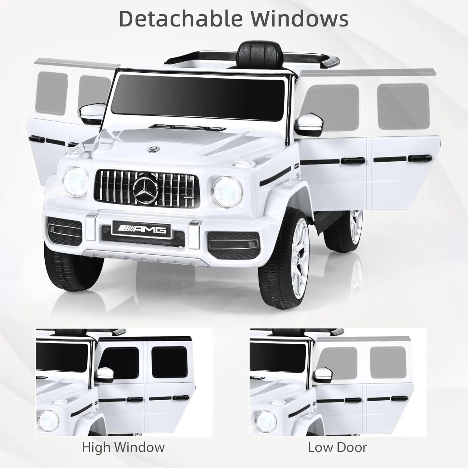 Gelicentieerde kinderrit op auto, 12V elektrisch voertuig met afstandsbediening, dubbele open deuren, muziek, Bluetooth, wielophanging, vleermuis