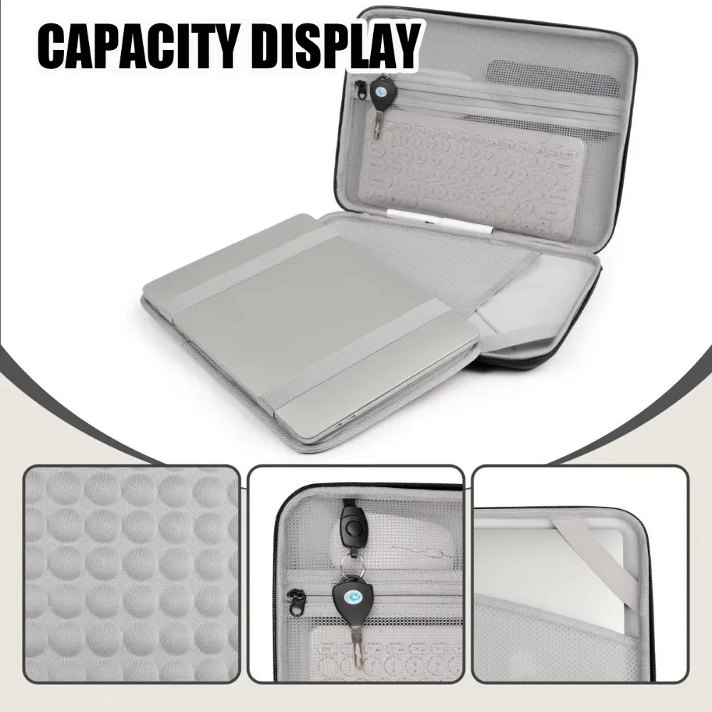 13/14/15/16inch Laptop Sleeve Hard Shell Shoulder Strap Single-Shoulder Bag EVA Shock-absorbing Pad for Apple/Huawei/Lenovo