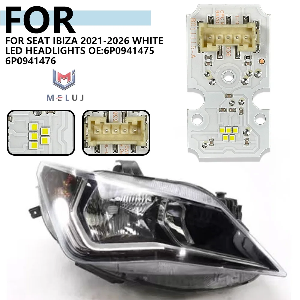 OEM 6P0941475 6P0941476 White LED DRL Control Module For Seat Ibiza 2021-2026 Headlight Daytime Running Light Unit