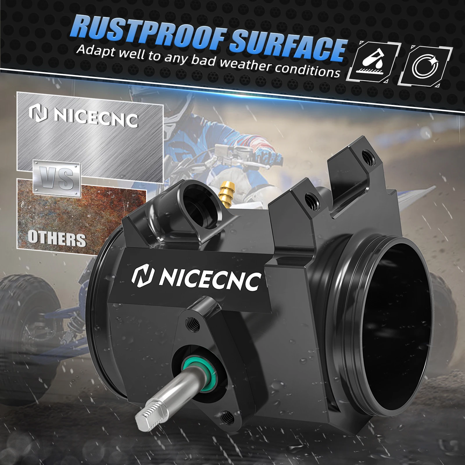 ヤマハ ラプター 700 ATV スロットルボディキット 直径50mm ラプター700R YFM700R YFM700用 軽量6061-T6アルミニウム