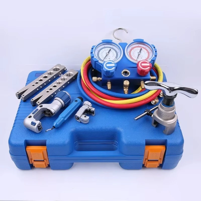 Industrial Grade Copper Integrated Expansion Tool Kit for Refrigeration R410A Refrigerant Pressure Gauge Set Unit Hand Tools