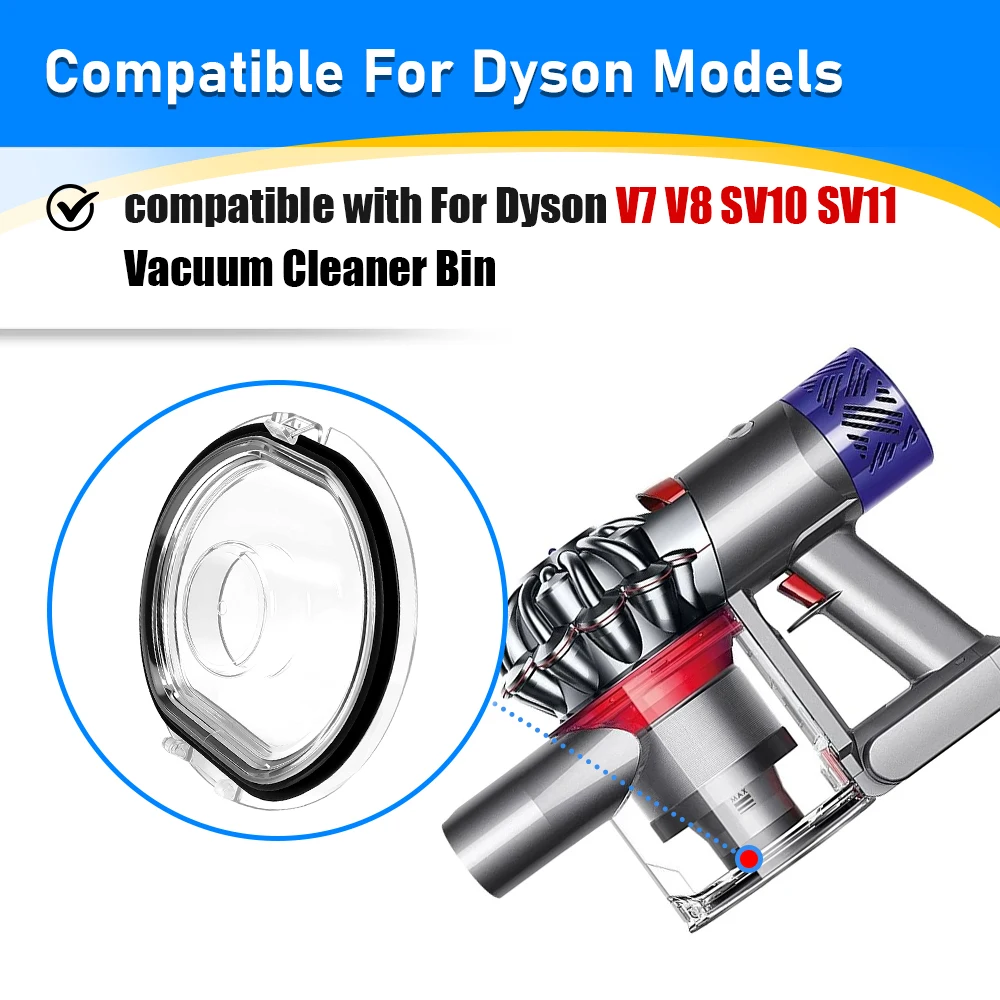 غطاء حاوية الغبار غطاء دلو غطاء الأرضية وحلقة لإحكام الإغلاق لدايسون V7 V8 SV10 SV11 مكنسة كهربائية جزء كوب الغبار الملحقات